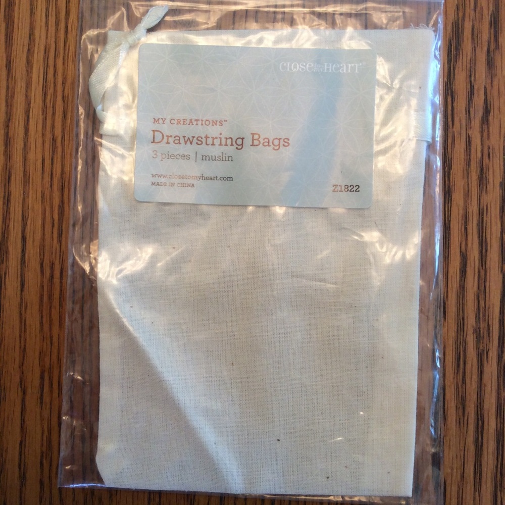 Close to My Heart, My Creations Muslin Drawstring Bag